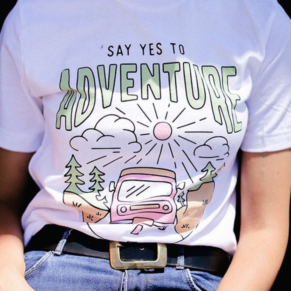 SAY YES TO ADVENTURE GRAPHIC TEE, made in USA - Picture 6 of 6